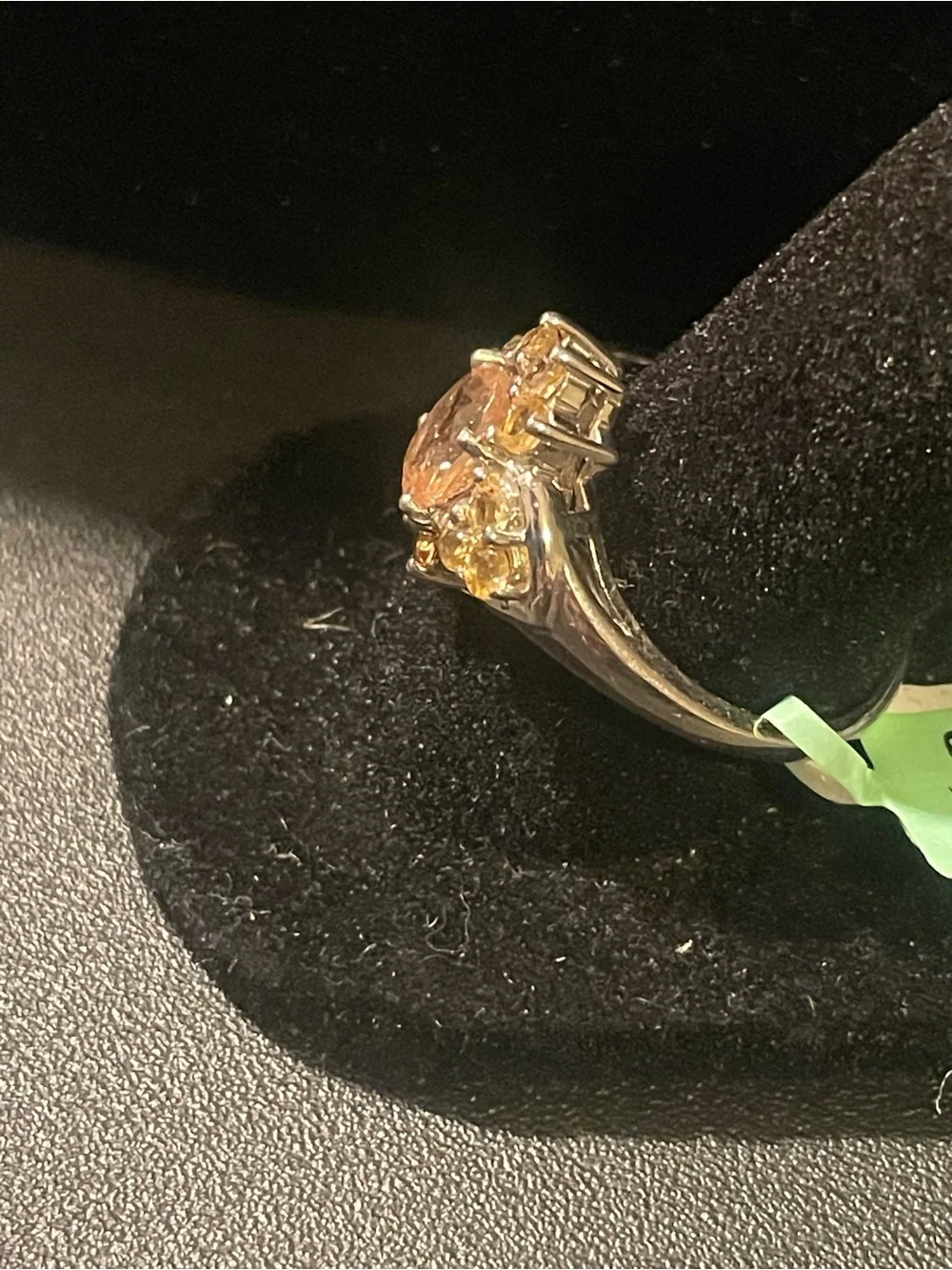 925 Silver Yellow Citrine Halo Cocktail Ring - Women Jewelry